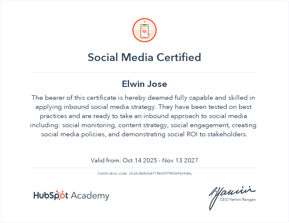 smm hubspot certificate